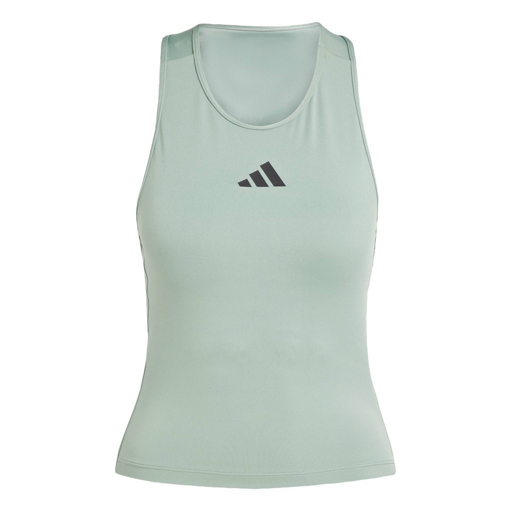 adidas Gym & Training บราท็อปเว้าหลัง Power 3-Stripes ผู้หญิง สีเขียว JJ3509 - รูปที่ 4