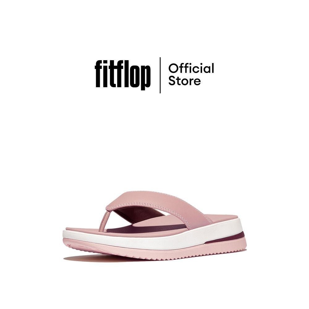 FITFLOP SURFF CONTRAST-STITCH LEATHER รองเท้าแตะแบบหูหนีบผู้หญิง รุ่น IM5-B54 สี PINK