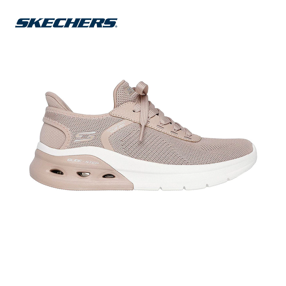 Skechers สเก็ตเชอร์ส รองเท้าลำลองผู้หญิง Women Slip-ins BOBS Sport Arc Waves 2.0 Casual Shoes - 117638-TAN Memory Foam