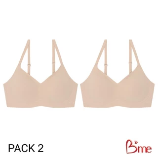 B'me เสื้อชั้นในไร้ขอบ level 4 ฟองจัดเต็ม รุ่น ME1A2E (แพ็ก 2ตัว) สีน้ำตาล สีนู้ด สีชมพู