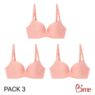 B'me เสื้อชั้นในไร้โครง level 3 ฟองหนา รุ่น ME1A1R (Eco Fashion) (แพ็ก 3 ตัว) สีดำ สีนู้ด สีส้มแซลม่อน(ME7A93 ME7098)