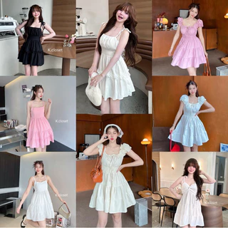 เดรสแขนตุ๊กตาทรงน่ารักมีถึงอก 45 นิ้วสาวอวบใส่ได้ (ส่งจากไทย)