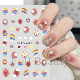 สติกเกอร์ติดเล็บรุปแบ๊วๆ 3D แผ่นละ 9 บาท สินค้าพร้อมส่งในไทย