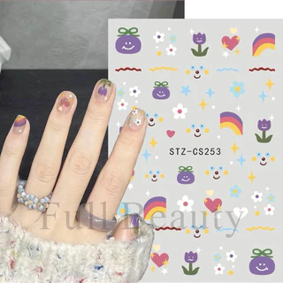 สติกเกอร์ติดเล็บรุปแบ๊วๆ 3D แผ่นละ 9 บาท สินค้าพร้อมส่งในไทย
