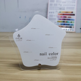 ชาร์ตสีทาเล็บ ชาร์ตตัวอย่างสีทาเล็บ พร้อมเม็ดคริสตัล (6สี)