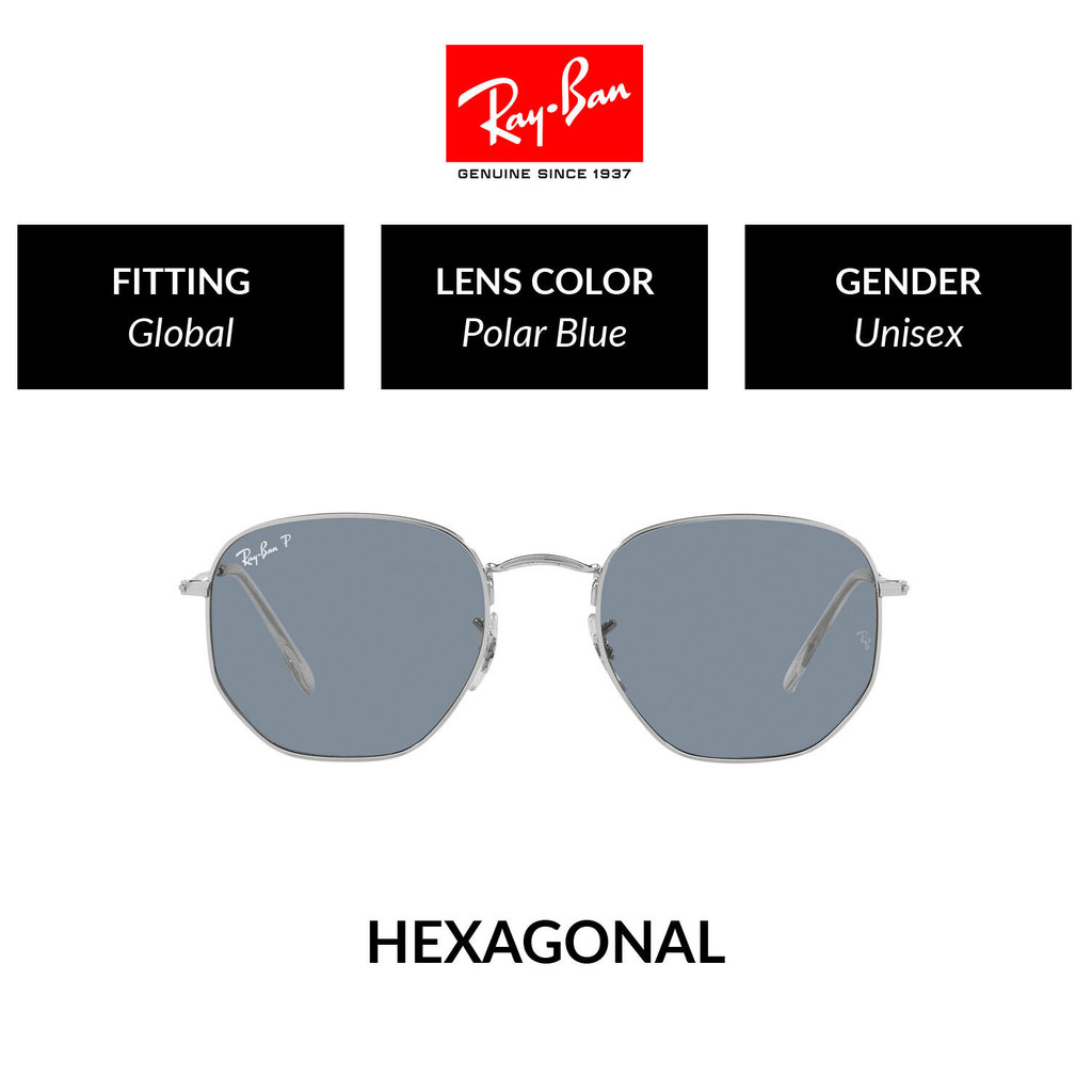 RAY-BAN HEXAGONAL POLARIZED - RB3548N 003/02  - Sunglasses แว่นกันแดด