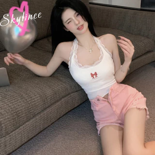 🎀พร้อมส่ง🎀S-Lเสื้อนมโต เสื้อครอปท็อป เสื้อกั๊ก เสื้อกั๊กสั้น นมโต สุดฮิต สายเอี๊ยมแบบบาง SL