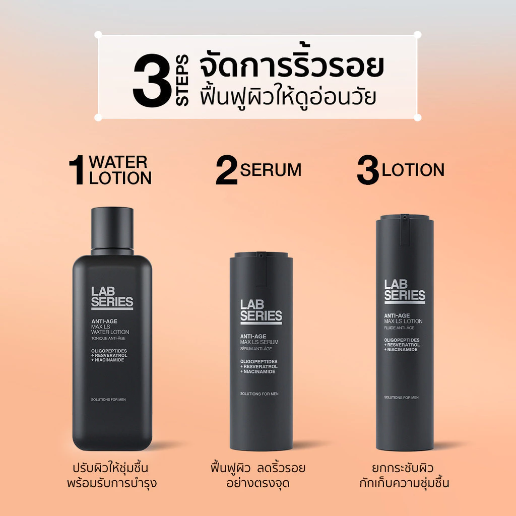 LAB SERIES Anti-Age Max LS Lotion 45ml สูตรใหม่ Oligopeptidesโลชั่นบำรุงหน้าผู้ชาย สกินแคร์ผู้ชาย thumbnail 6