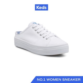 KEDS รองเท้าผ้าใบ เปิดส้น รุ่น TRIPLE KICK MULE CANVAS สีขาว…