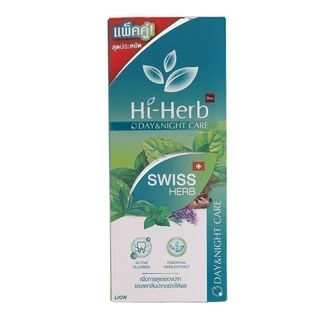 HI HERB ไฮเฮิร์บยาสีฟันเดย์แอนด์ไนท์แคร์ 120กรัม แพค 2 [8850002854277]