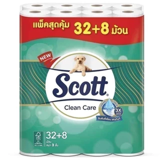 SCOTT สก๊อตต์คลีนแคร์กระดาษชำระหนา 3ชั้น แพค 32เพิ่ม 8ม้วน [8888336039220]