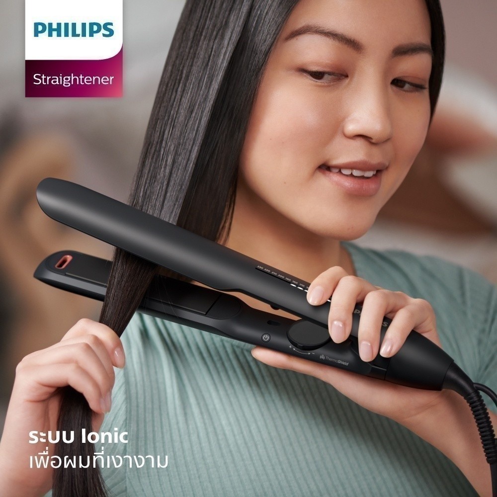 Philips ฟิลิปส์ เครื่องหนีบผม หนีบลื่น ร้อนเร็ว ถนอมเส้นด้วยผมพลังไอออนิค รุ่น BHS510/00 - รูปที่ 3