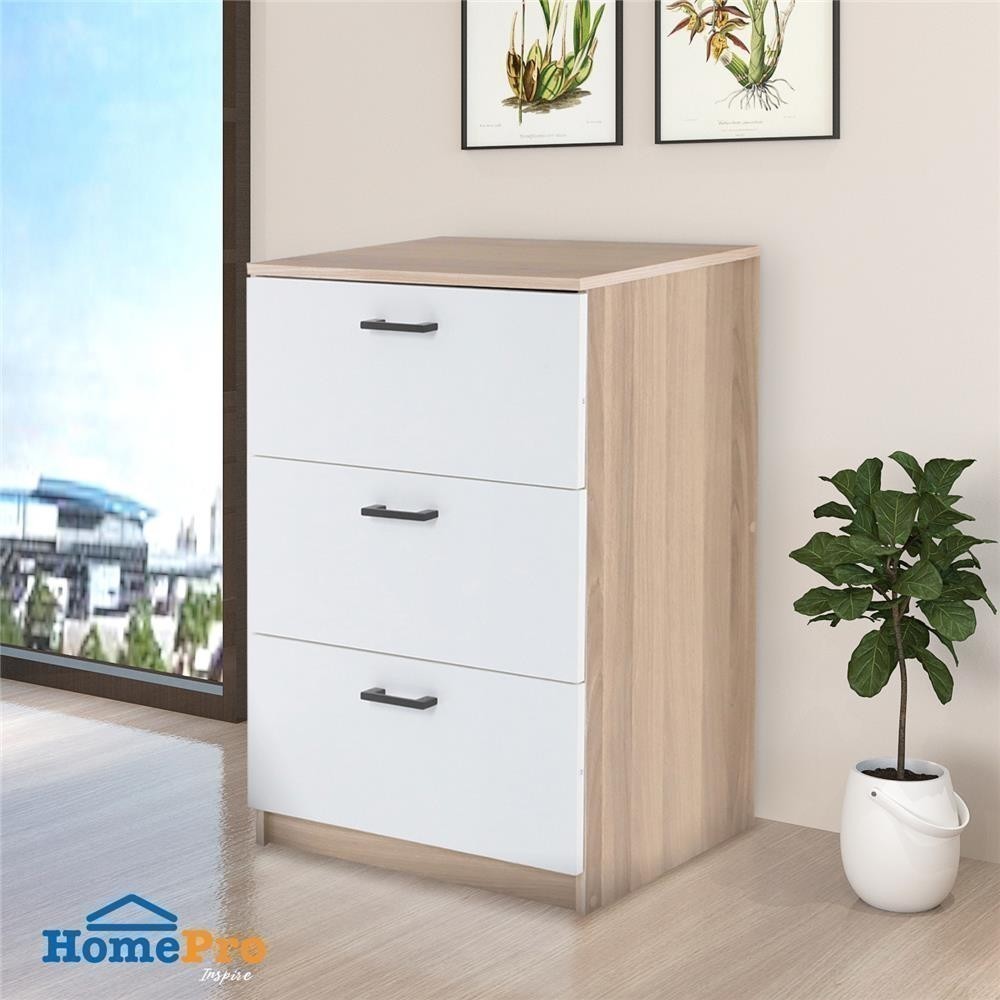 FURDINI ตู้ลิ้นชัก 3 ลิ้นชัก AMORE 59 ซม. สีไวท์โอ๊ค/ขาว จัดส่งโดย HomePro - รูปที่ 4