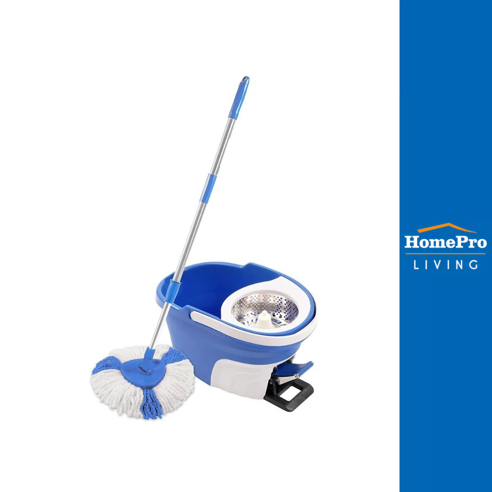 SWASH ชุดอุปกรณ์ถังปั่นพร้อมไม้ม็อบ SUPREME สีฟ้า จัดส่งโดย HomePro