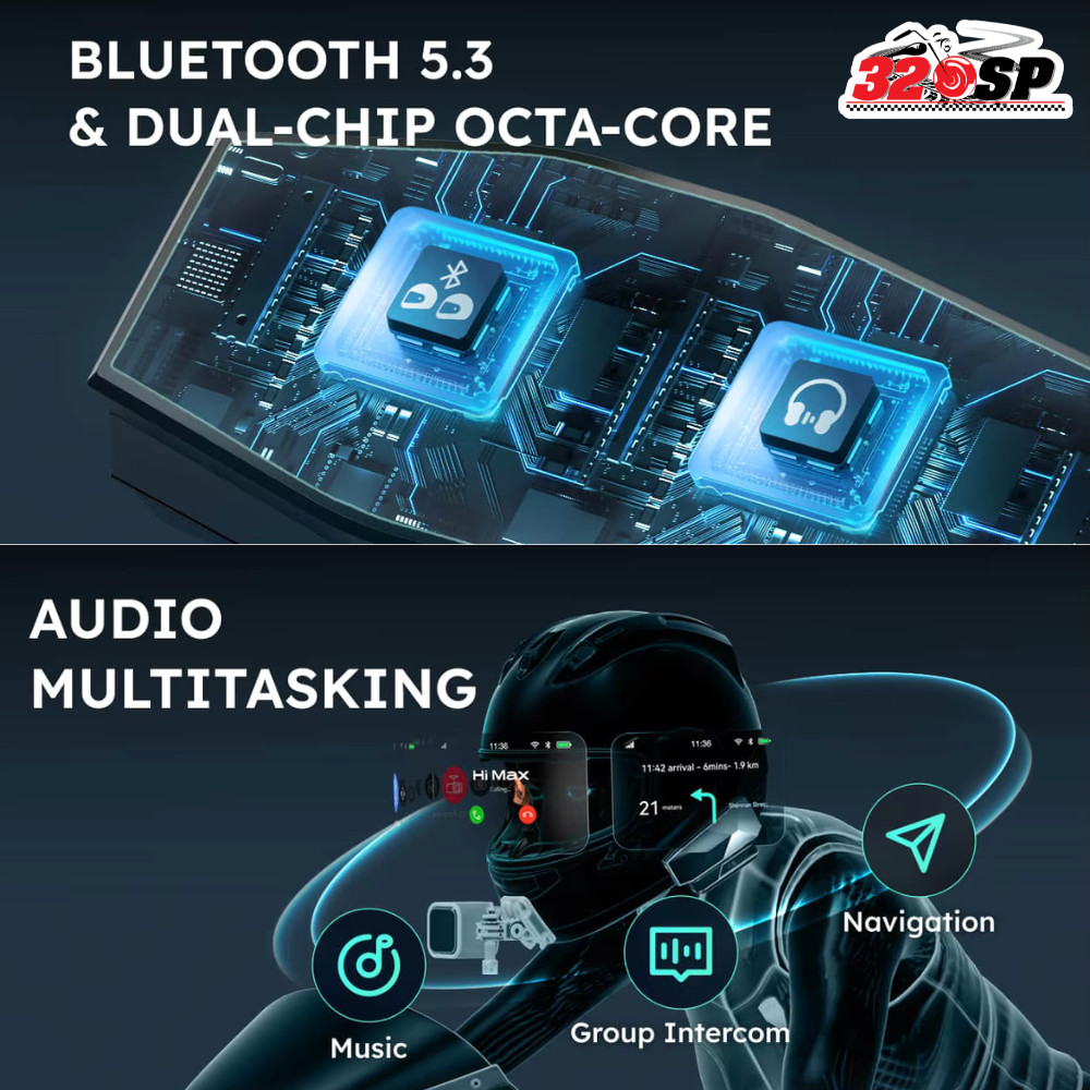 รับประกัน 3 ปี!! บลูทูธติดหมวกกันน็อค ASMAX F1 PRO อินเตอร์คอมได้ 10 เครื่อง!! ส่งไว!! 320SP - รูปที่ 4