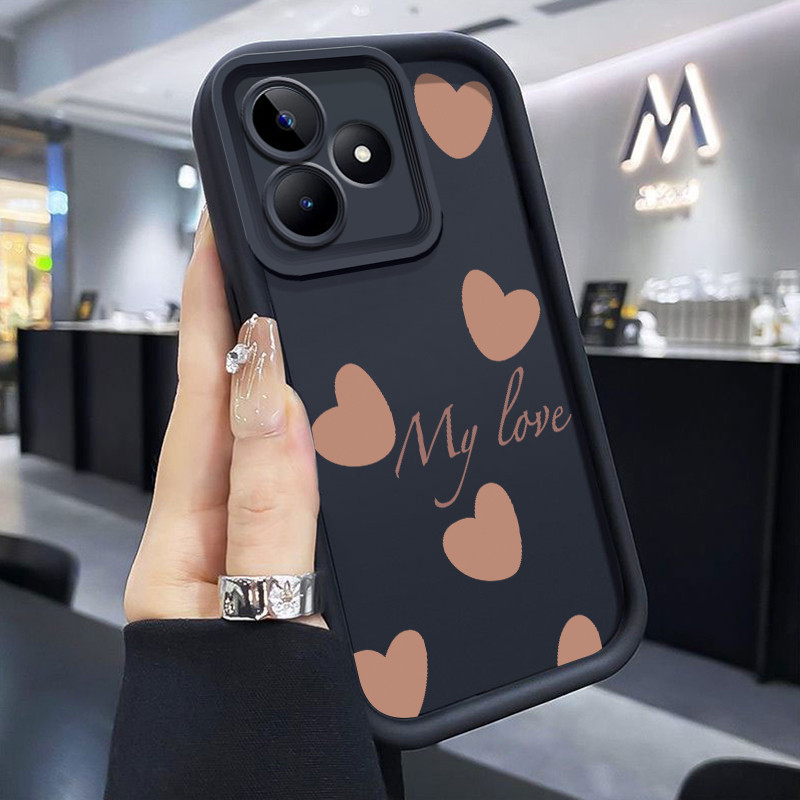 เคสสำหรับ Realme C53 C51 C51s Realme Narzo N53 Realme Note 50 เคสป้องกันโทรศัพท์ตกรูปหัวใจ