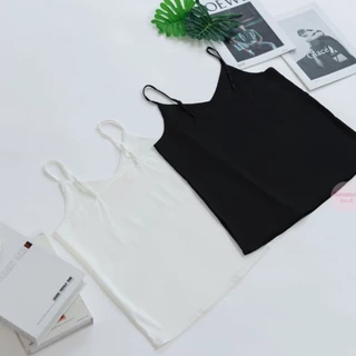 🍒Ninamee M-2XL สายเดี่ยวซาตินGlammy สายเดี่ยวคอวี สายปรับระดับได้ งานพรีเมียม สีพื้น แมชง่าย ใส่เที่ยวทำงาน ออกงาน#NN36