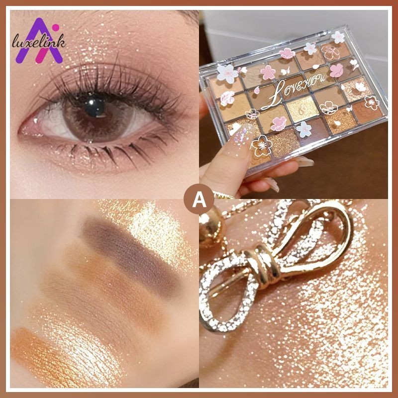 luxelink20 Color Eye Shadow Low Saturation Milk Tea Earth Red Brown Transparent 20 Color Eye Shadow Palette