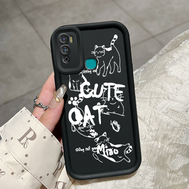 เคสสำหรับ Infinix Hot 11 Play Hot 10 Play Hot 9 Play เคสใหม่เคสซิลิโคนนิ่มดูดซับแรงกระแทกเคสมือถือลายแมวน่ารัก