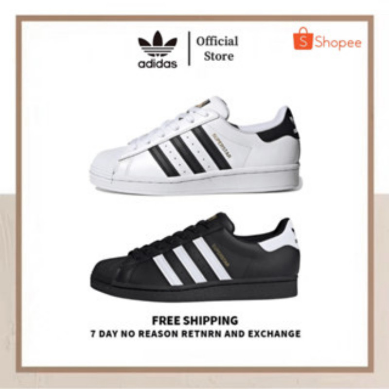 (ของแท้ 💯) Adidas Originals SUPERSTAR "Black/White"  รองเท้าผ้าใบลำลองกันลื่นต