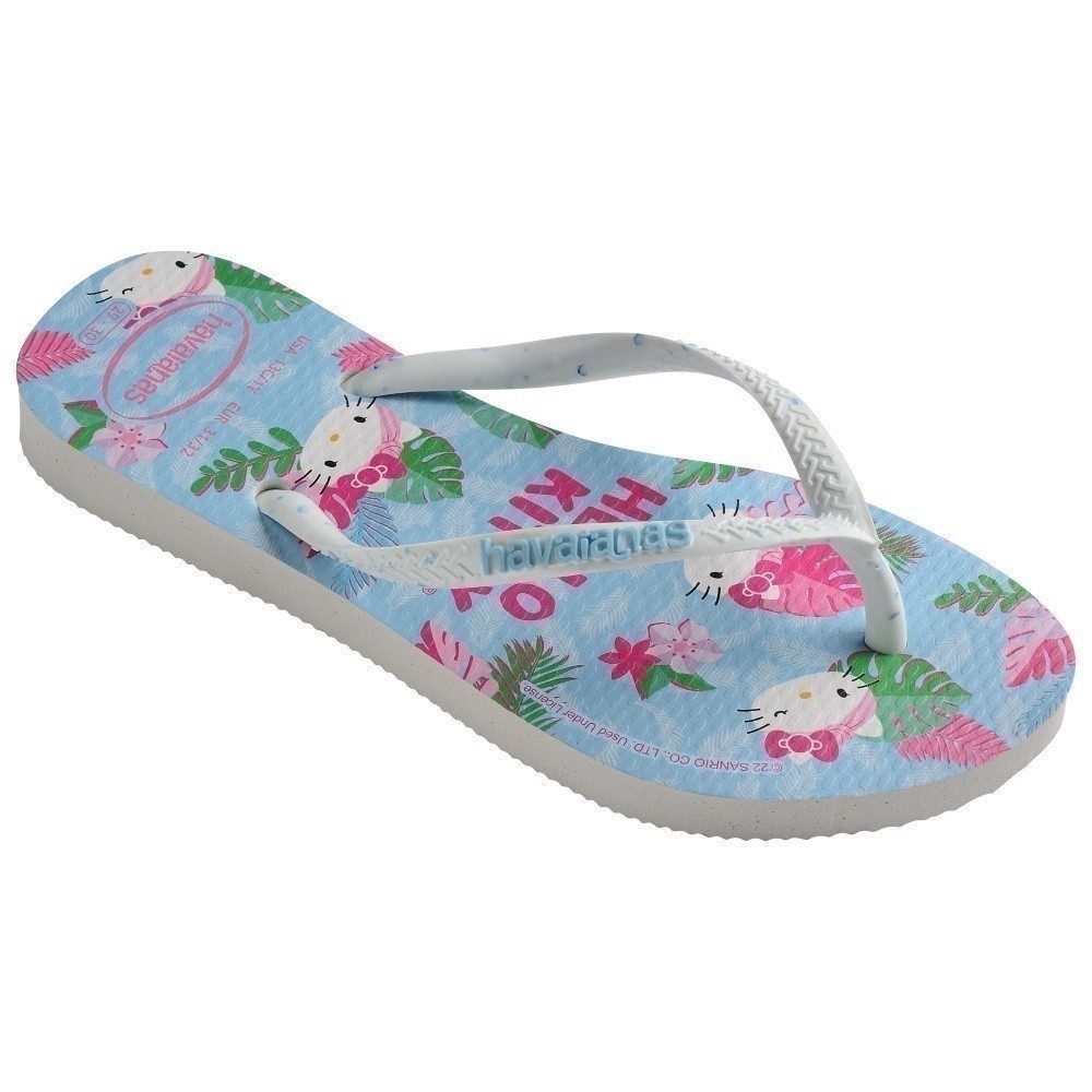 HAVAIANAS รองเท้าแตะผู้หญิง Slim Hello Kitty Flip Flop WHITE/BLUE 41457480093F_S3WTBL