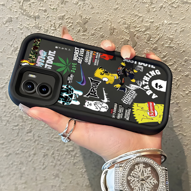 เคสสำหรับ VIVO Y15S Y15A Y01 เคสป้องกันการกระแทกซิลิโคนป้องกันลายนิ้วมือที่ทันสมัย