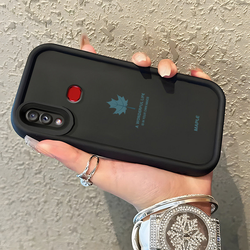 เคสสำหรับ Samsung Galaxy A10s M01s เคสป้องกันการตกซิลิโคนเคสนิ่มใส่โทรศัพท์ใบเมเปิลแบบเรียบง่าย