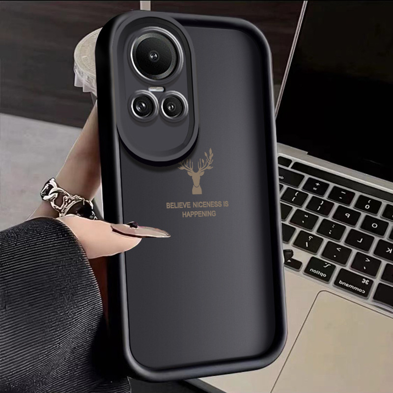 เคสสำหรับ OPPO Reno 10 5G OPPO Reno 10 Pro 5G เคสมือถือกันกระแทกหัวกวางกรอบซิลิโคนนิ่มกันรอยนิ้วมือ