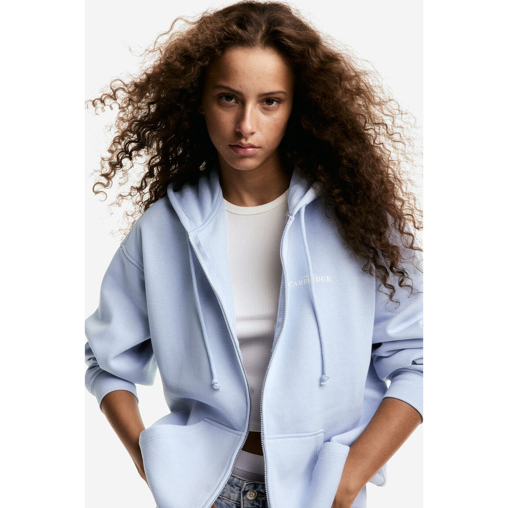 H&M Woman Oversized printed zip-through hoodie 1162937_2