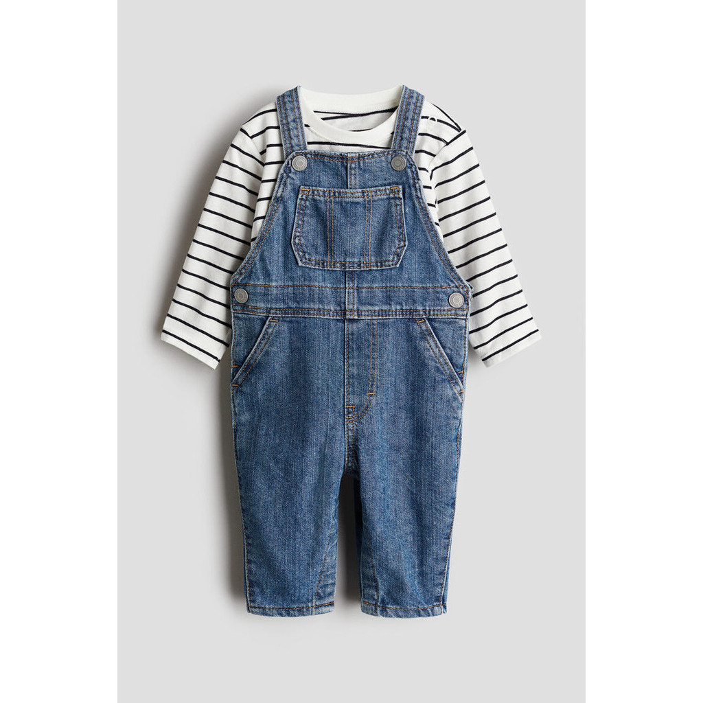 H&M Boy 2-piece top and dungaree set 1246974_1