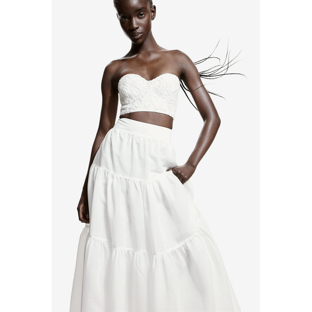 H&M Woman Tiered maxi skirt 1237687_1