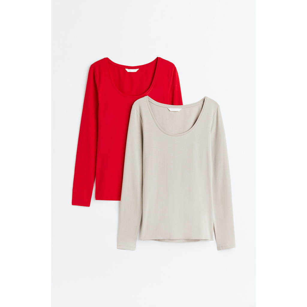 H&M Woman 2-pack jersey tops 0824995_5