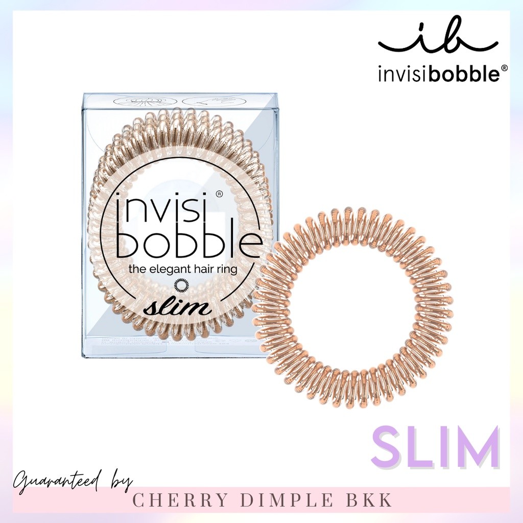 🍒ของแท้·ส่งไว·ถูก🍒INVISIBOBBLE รุ่น SLIM สี "BRONZE ME PRETTY" / ยางรัดผม เยอรมัน ยางมัดผม invisibob