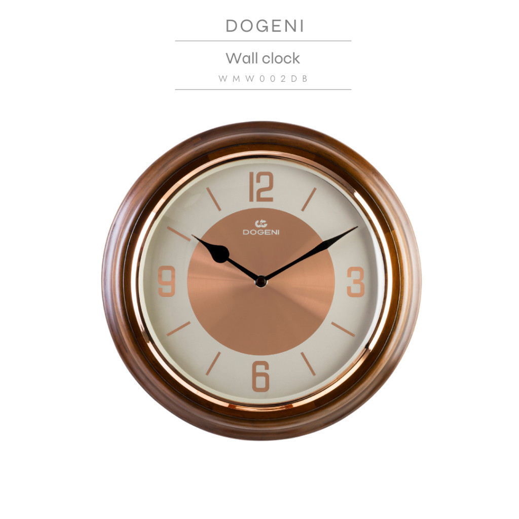 DOGENI นาฬิกาแขวน (WMW002DB) นาฬิกาแขวนผนังไม้ โบราณ เสียงระฆัง เสียงดนตรี เข็มเดินเรียบ