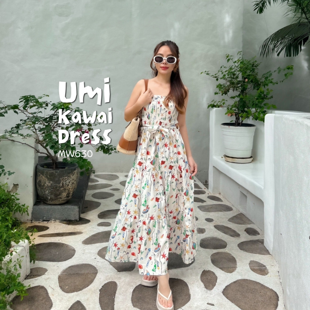 MyWay Brand : Dress - Umi Kawai ชุดสายเดียว เดรสสมอคอก