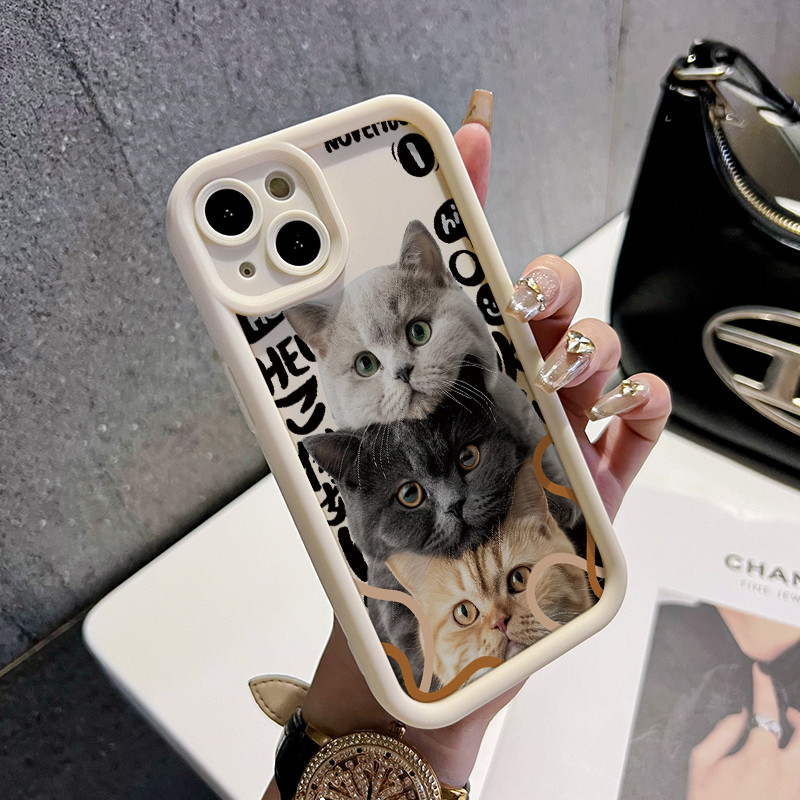 เคสสำหรับ Realme 8i Realme Narzo 50 4G เคสกล้องจริงเคสมือถือลายแมวปลอกซิลิโคนแบบนิ่มดูดซับแรงกระแทก