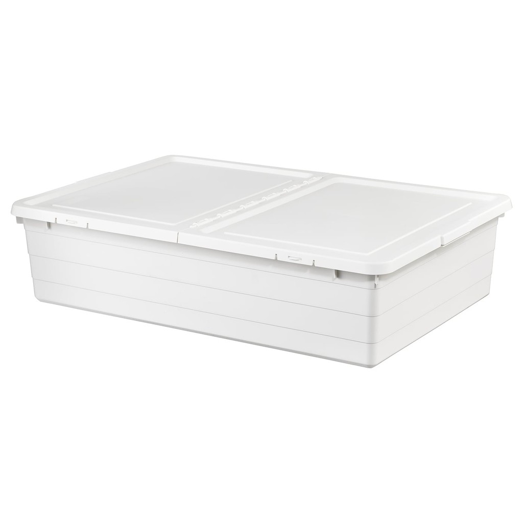 [IKEA แท้ - สอบถามก่อนสั่ง] SOCKERBIT ซอคเกร์บิต กล่องเก็บของพร้อมฝา, ขาว, 50x77x19 ซม.