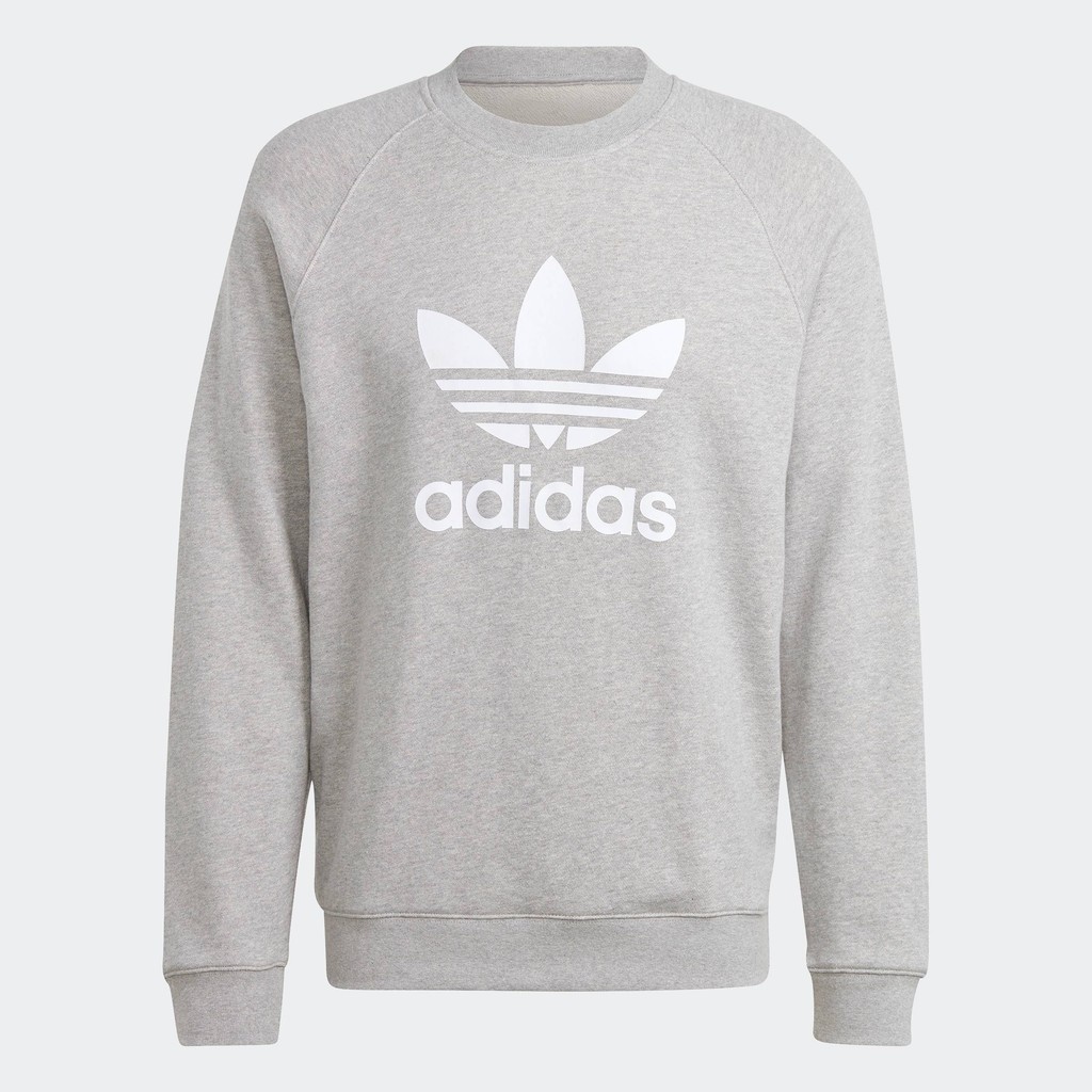 adidas ไลฟ์สไตล์ เสื้อกันหนาวคอกลม Adicolor Classics Trefoil ผู้ชาย สีเทา IM4501