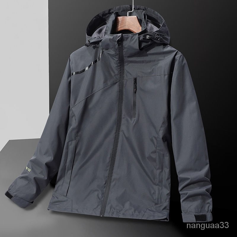 3A Coffee เสื้อแจ็กเก็ต เสื้อกันลม กันน้ํา มีฮู้ด กันลม แจ็คเก็ตฝนกันน้ำถอดหมวกได้กระเป๋ามีซิป WS1N