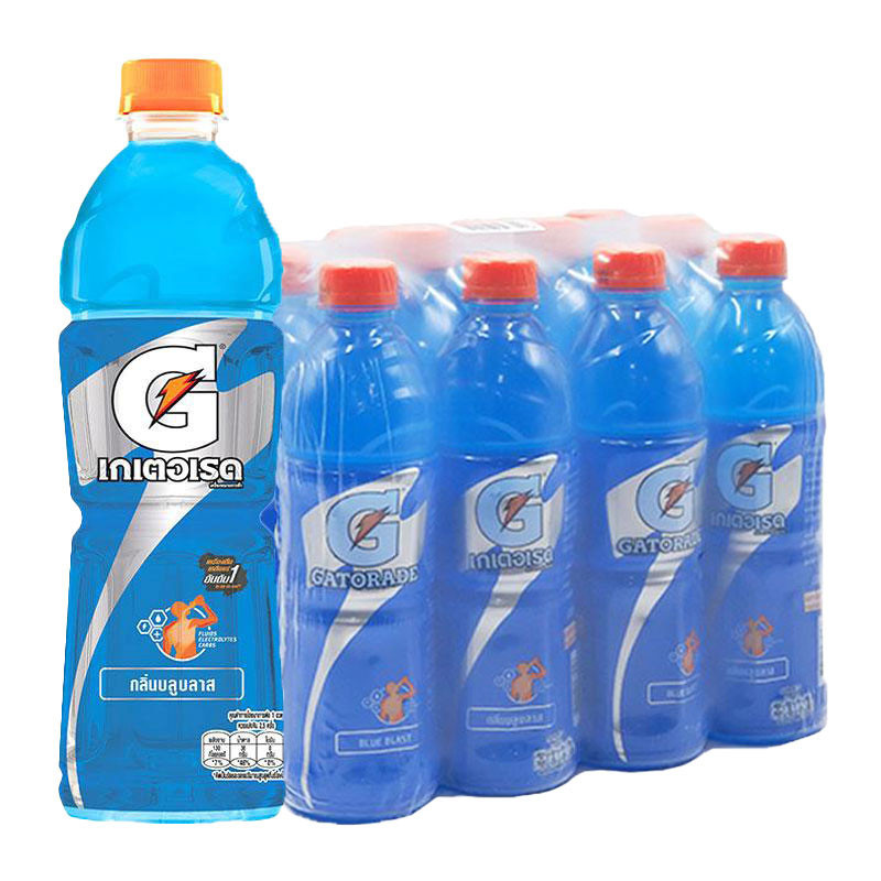 เกเตอเรด เครื่องดื่มเกลือแร่ กลิ่นบลูบลาส 500 มล. x 12 GATORADE Sport Drink Blue Blast Flavour 500 ml x 12