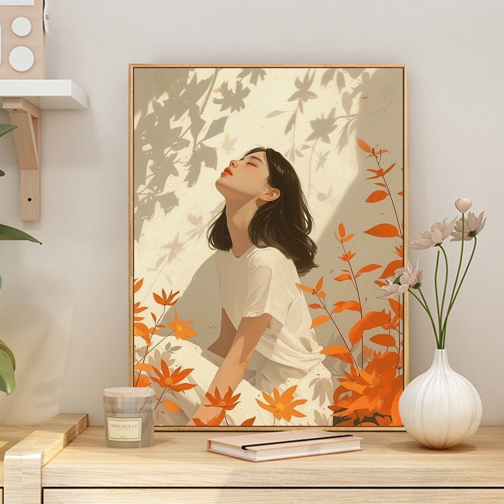 ชุดระบายสีตามตัวเลข ACANDY, สาวภาพประกอบด้วยดอกไม้, กรอบ 30x40 ซม., ภาพวาดดิจิตอล DIY, สีโดยหมายเลขศิลปะวิภาคศาสตร์, ฉากดอกไม้มือวาด, ตกแต่งบ้าน, ของขวัญที่ไม่ซ้ําใคร