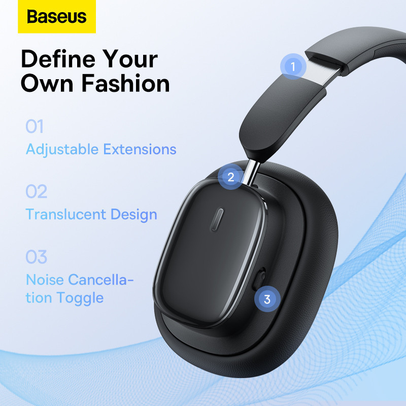 Baseus หูฟังบลูทูธไร้สาย รุ่น Bowie H1i (แถมฟรี สายเคเบิล Type-C 3A 0.3 ม. สีขาว + สายอะแดปเตอร์เสียง 3.5 มม. รูปที่ 7