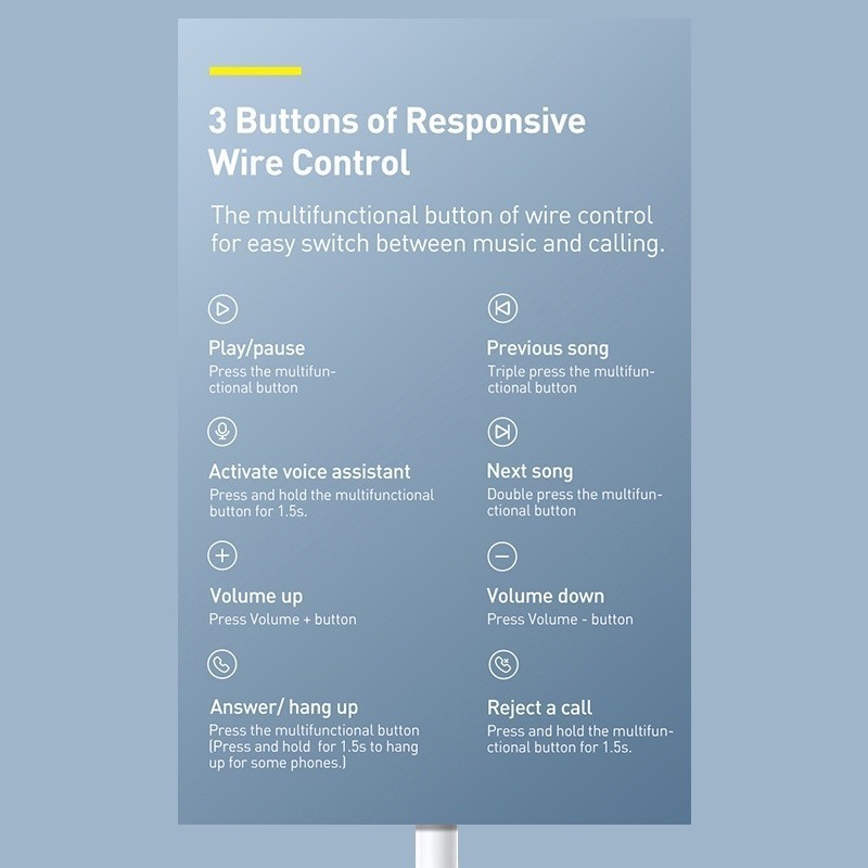 Baseus หูฟังมีสาย รุ่น Encok Type-C lateral in-ear Wired Earphone C17 - รูปที่ 5