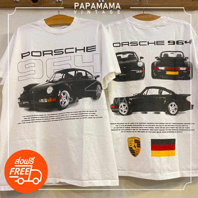[ PORSCHE ] 964 Super Car เสื้อวินเทจ เสื้อรถ รถตำนาน papamama vintage shirt