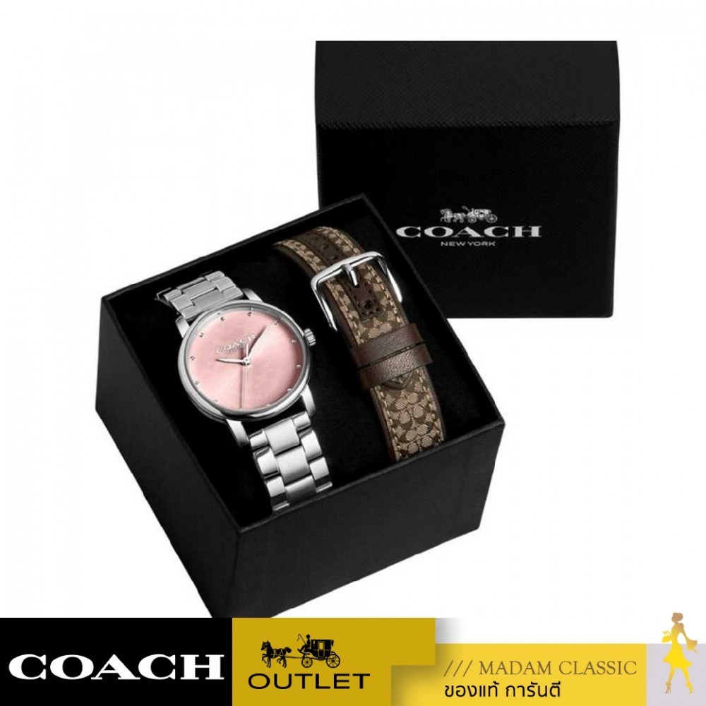 NEW นาฬิกาข้อมือ COACH Grand Women's Watch & Strap Gift Set, 36mm