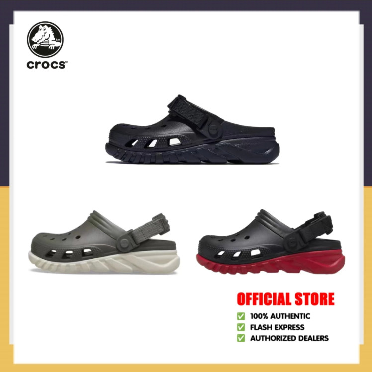 CROCS DUET MAX CLOG รองเท้าลำลองผู้ใหญ่ -3สี-รองเท้าแตะ（จัดส่งที่รวดเร็ว）