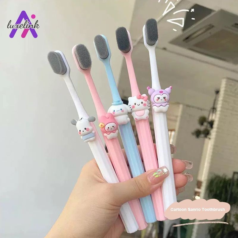 luxelink Sanrio แปรงสีฟัน ขนแปรงนุ่ม ลายการ์ตูนน่ารัก สีแคนดี้ สําหรับผู้ใหญ่ นักเรียน ใช้ในครัวเรือน