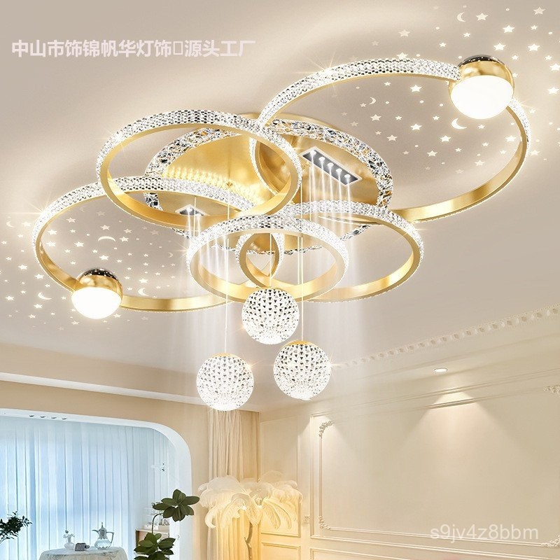Zhongshan Lighting ห้องนั่งเล่นโคมไฟสปอตไลท์เพดานโคมระย้าโคมไฟ Zhongshan ที่หรูหราและเรียบง่ายทันสมั