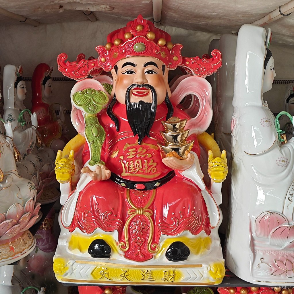 Zhenyi เซรามิกเครื่องประดับเทพเจ้าแห่งความมั่งคั่ง เทพเจ้าแห่งความมั่งคั่งสีแดงของจีนสร้างรายได้ทุกว