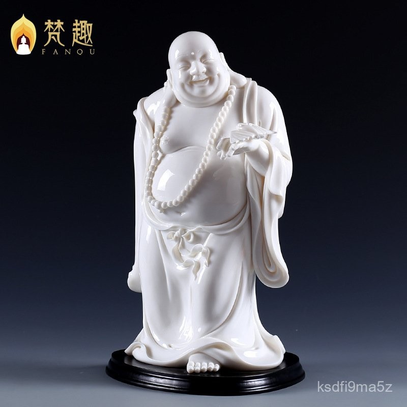 Fanqu Dehua งานฝีมือประติมากรรมเซรามิกหินอ่อนสีขาว คอลเลกชันของผลงานของอาจารย์ Lin Luyang/พระ Maitre